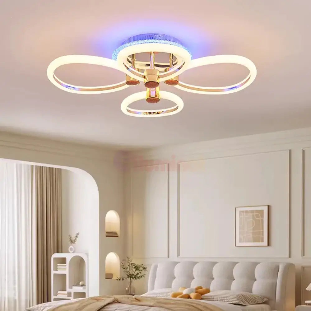 Lustra Led 126W Athena Gold Rgb Telecomanda Lighting Fixtures