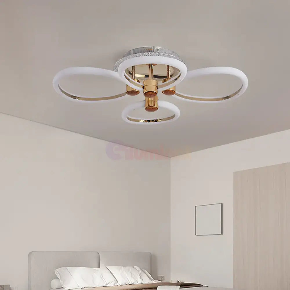 Lustra Led 126W Athena Gold Rgb Telecomanda Lighting Fixtures