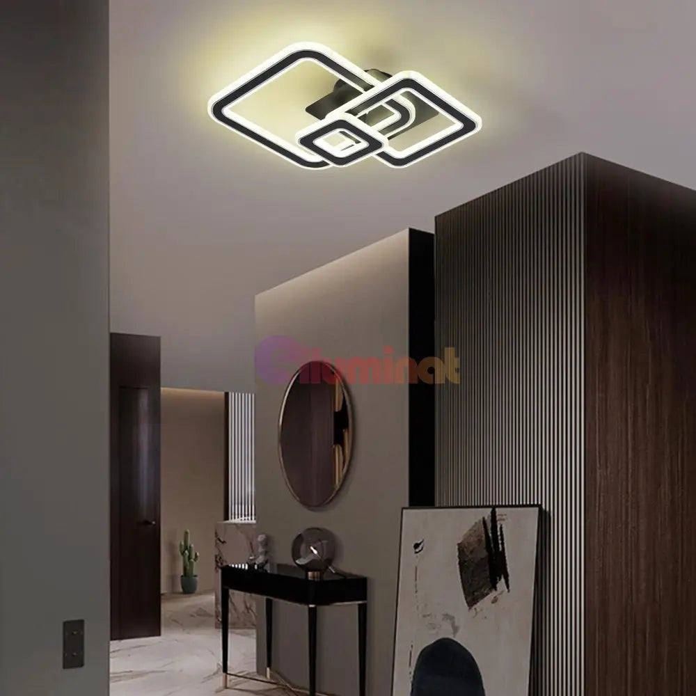 Lustra Led 130W Squares Black Echivalent 300W Lighting Fixtures