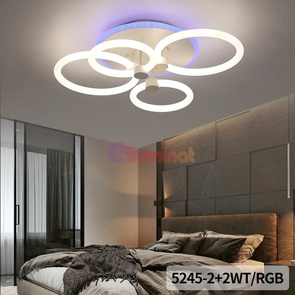 Lustra Led 140W Circle 2 + 2 Rgb Smart Telecomanda Lighting Fixtures