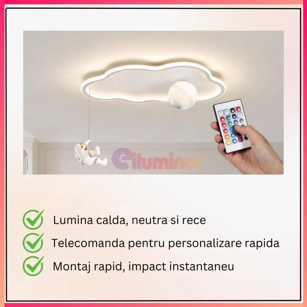 Lustra LED 144W Moonwalk Cloud Telecomanda Echivalent 400W