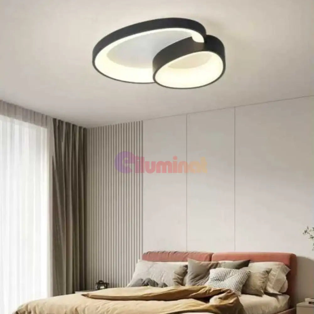 Lustra LED 146W Halo Duo Echivalent 580W Telecomanda NEAGRA / MINIMALIST DESIGN Wall Light Fixtures