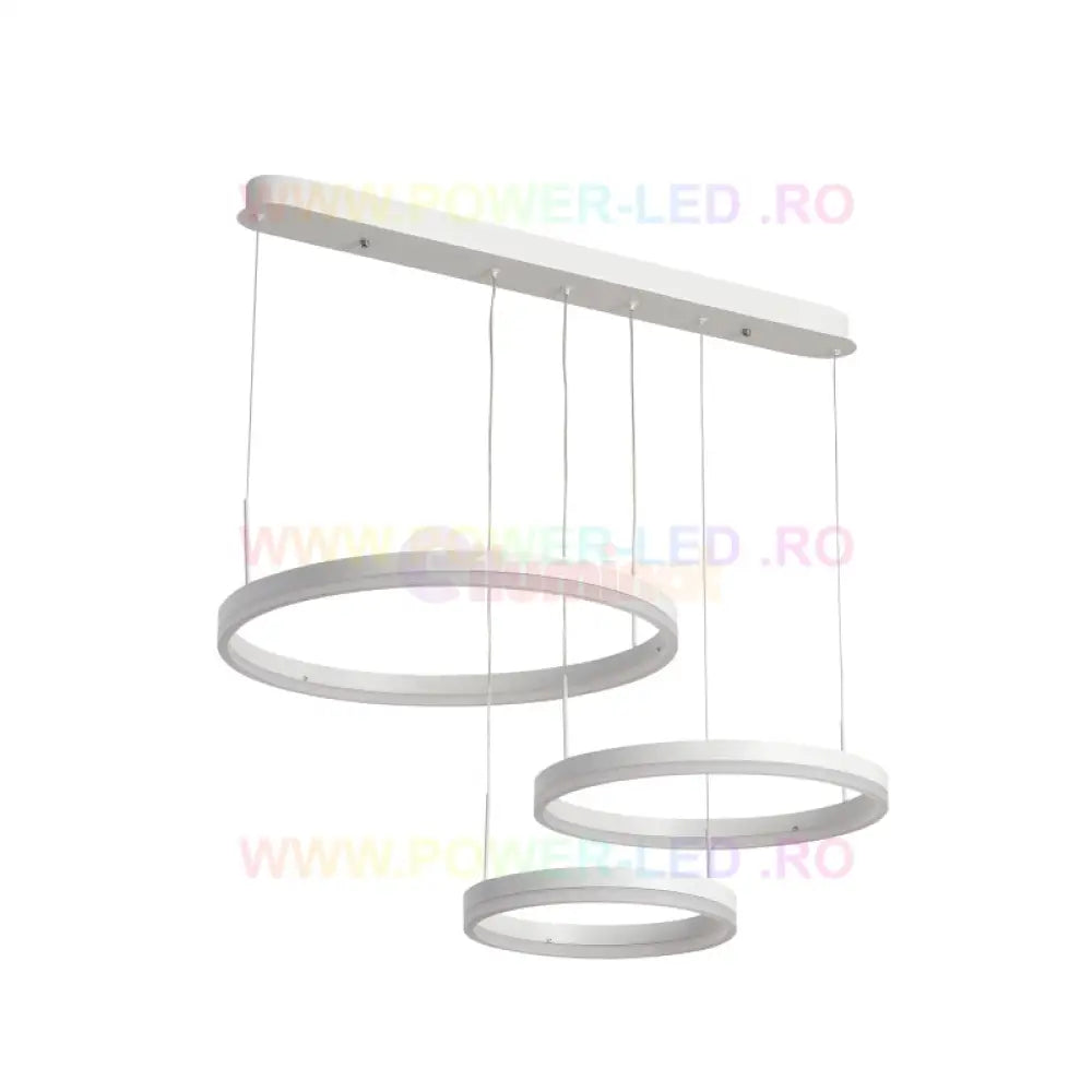 Lustra Led 150W Cassandra Circle Alba 3 Segmente Echivalent 600W Lighting Fixtures