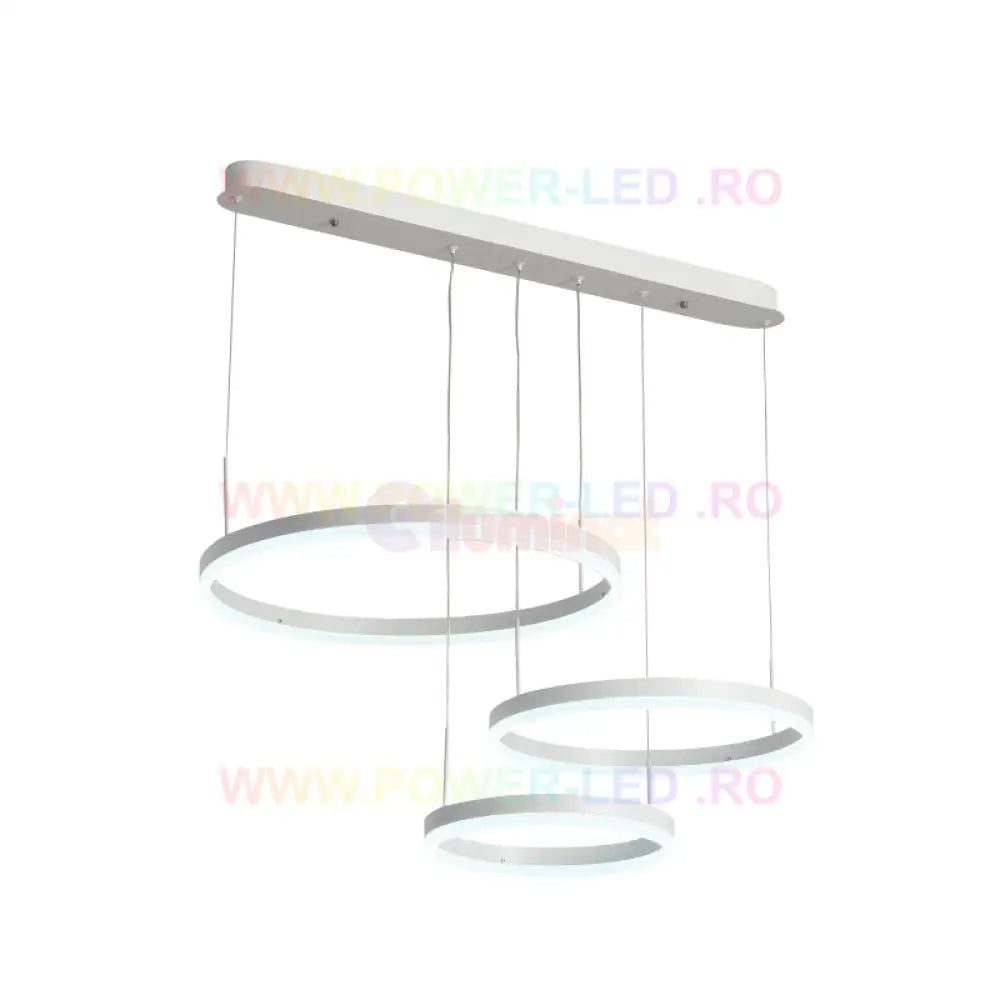 Lustra Led 150W Cassandra Circle Alba 3 Segmente Echivalent 600W Lighting Fixtures