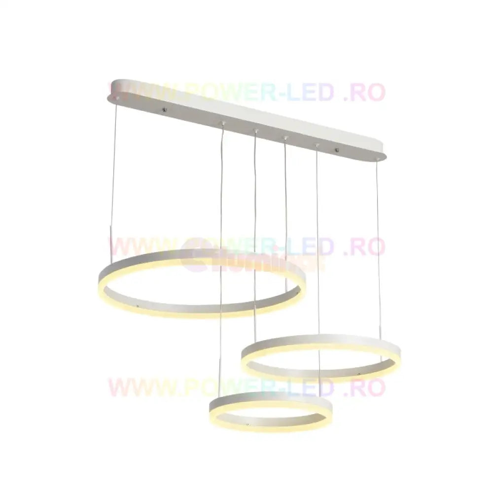 Lustra Led 150W Cassandra Circle Alba 3 Segmente Echivalent 600W Lighting Fixtures
