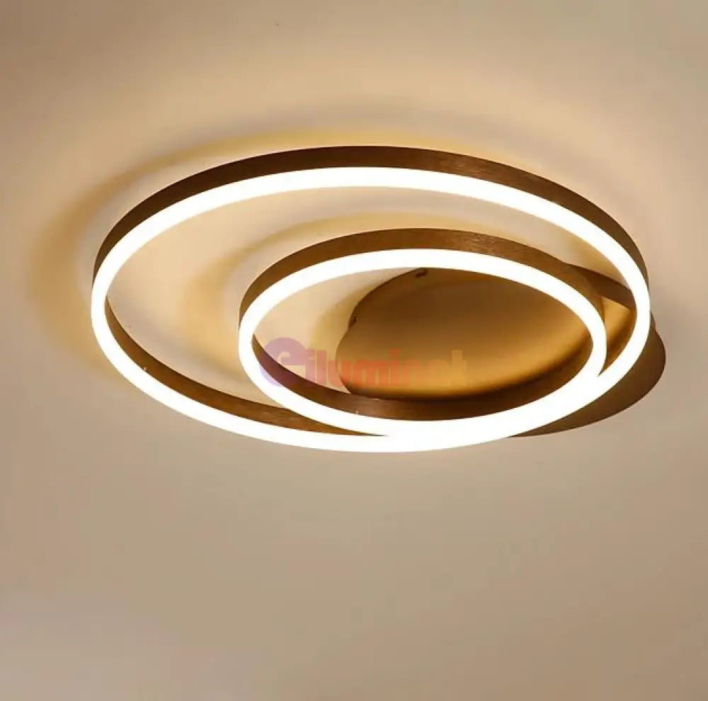 Lustra Led 160W Brown 2 Rings Telecomanda Ceiling Light