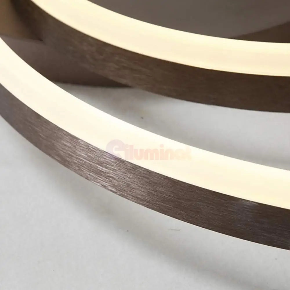 Lustra Led 160W Brown 2 Rings Telecomanda Ceiling Light