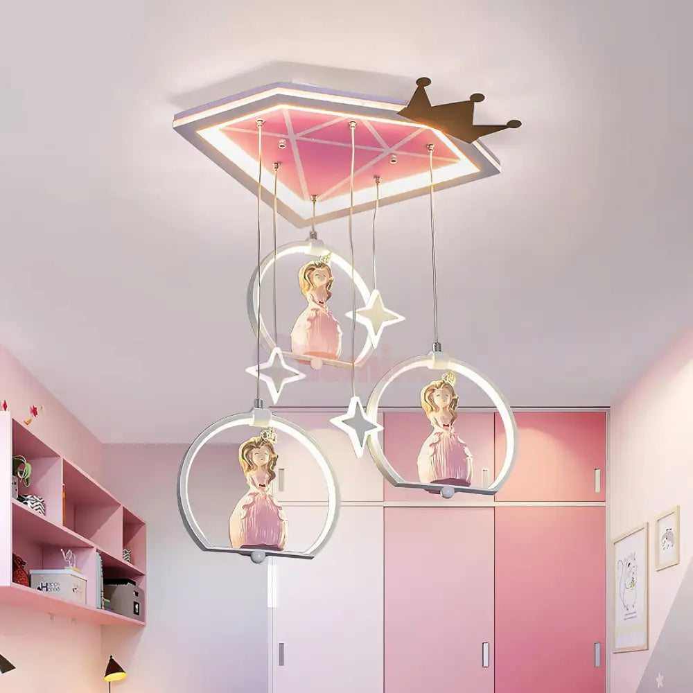 Lustra LED 170W Galaxy Princess Telecomanda 5302 ALBA / 49CM / KIDS Lighting Fixtures