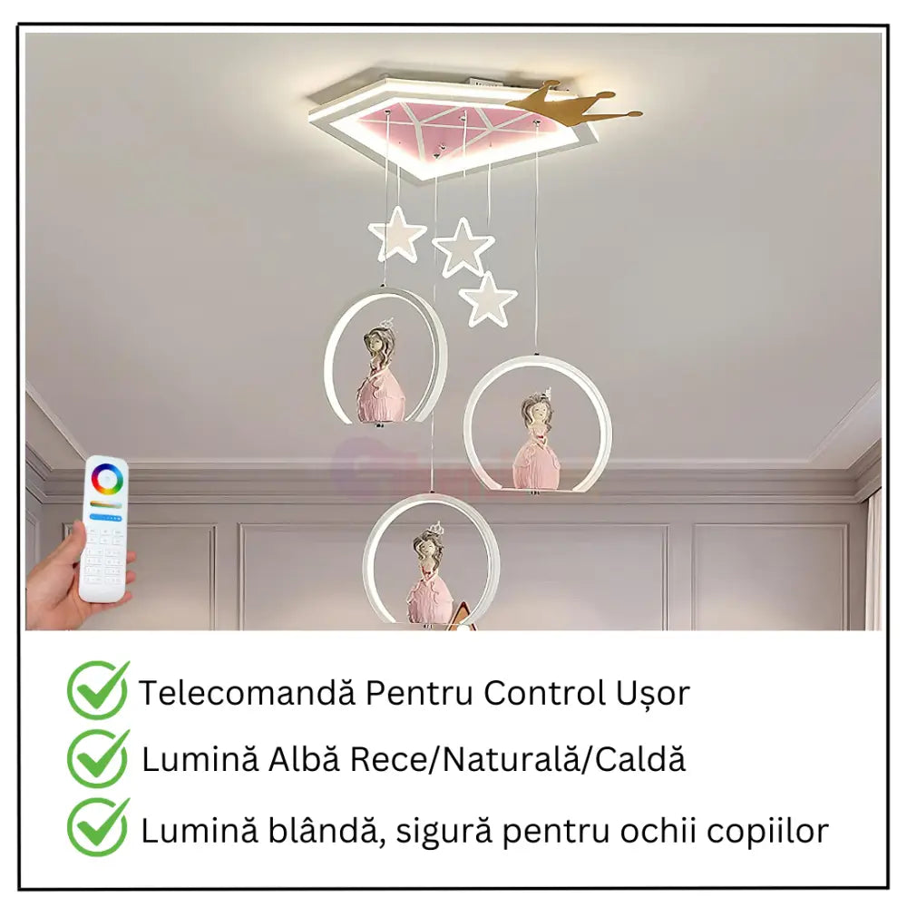 Lustra LED 170W Galaxy Princess Telecomanda 5302 ALBA / 49CM / KIDS Lighting Fixtures