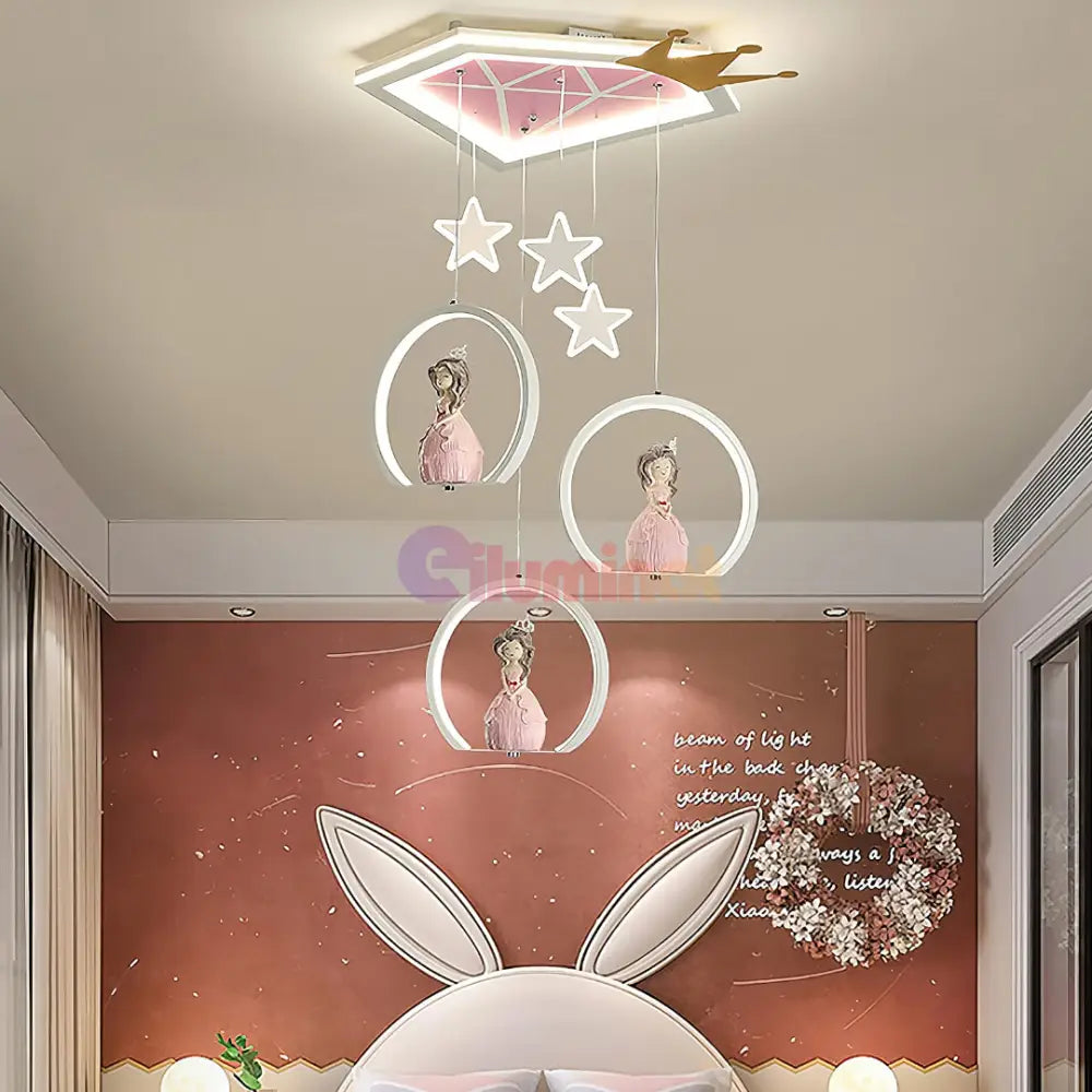 Lustra LED 170W Galaxy Princess Telecomanda 5302 ALBA / 49CM / KIDS Lighting Fixtures