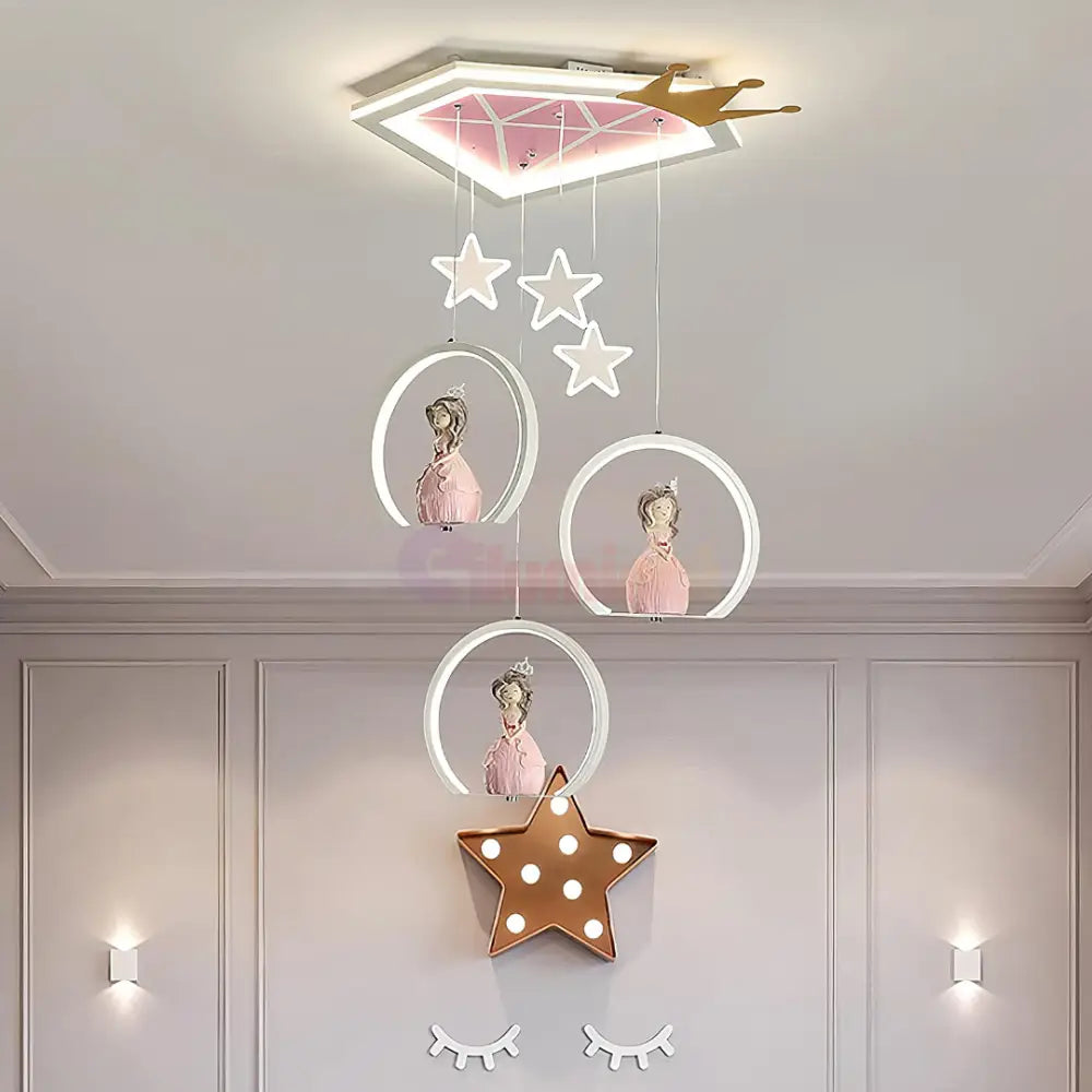 Lustra LED 170W Galaxy Princess Telecomanda 5302 ALBA / 49CM / KIDS Lighting Fixtures