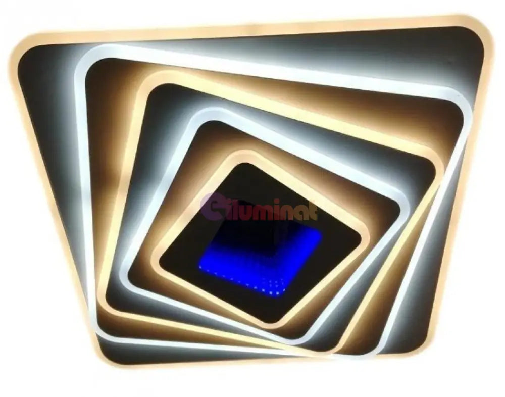 Lustra Led 174W Levels 3D Rgb Square Telecomanda Lighting Fixtures