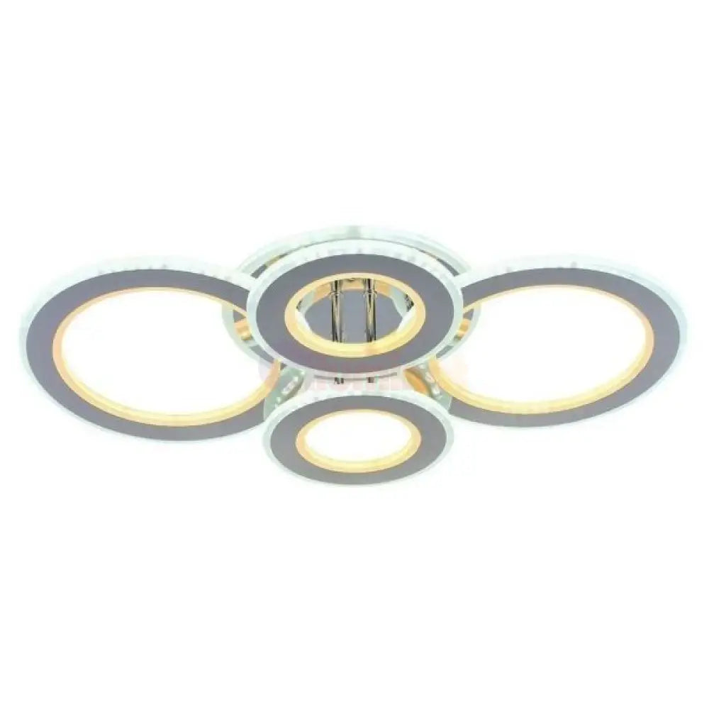 Lustra Led 176W 2 + 2 Circle Chrome Rgb-Mix Telecomanda Lighting Fixtures