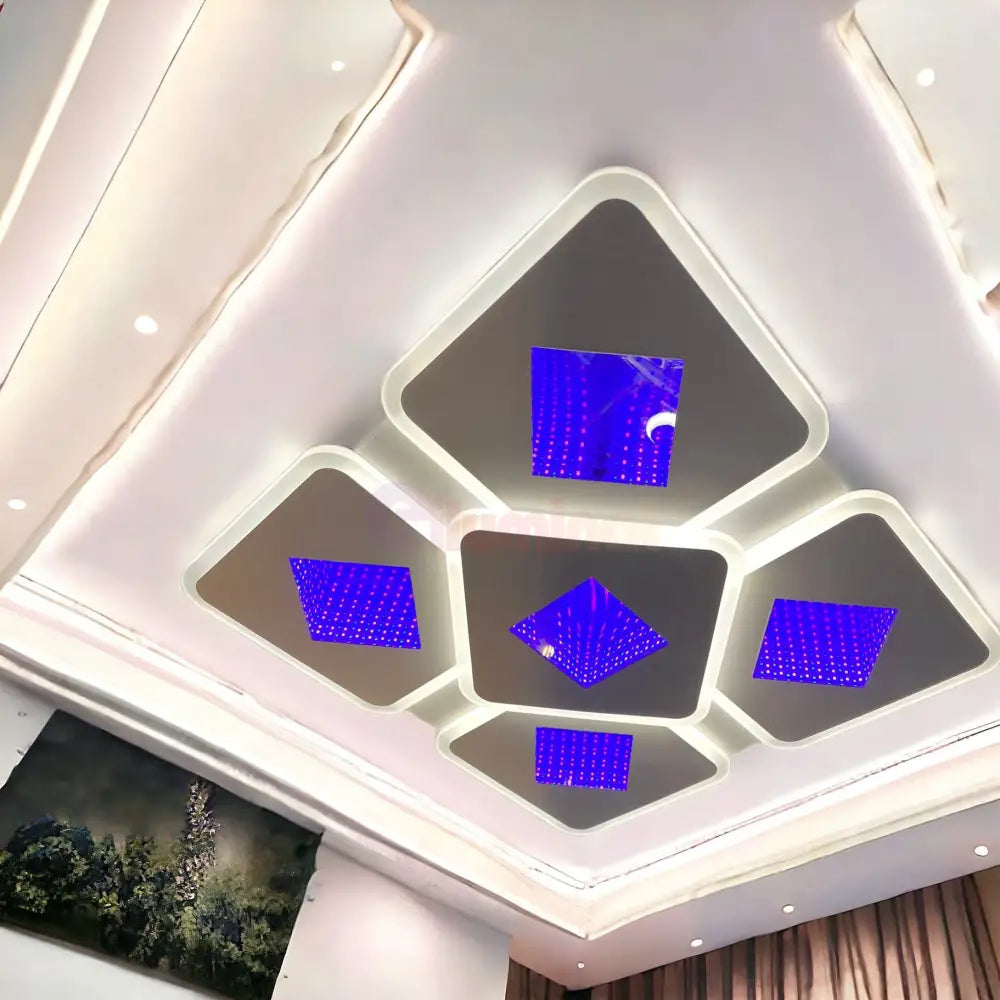 Lustra Led 182W Venice Mirror 3D Rgb Echivalent 600W Lighting Fixtures