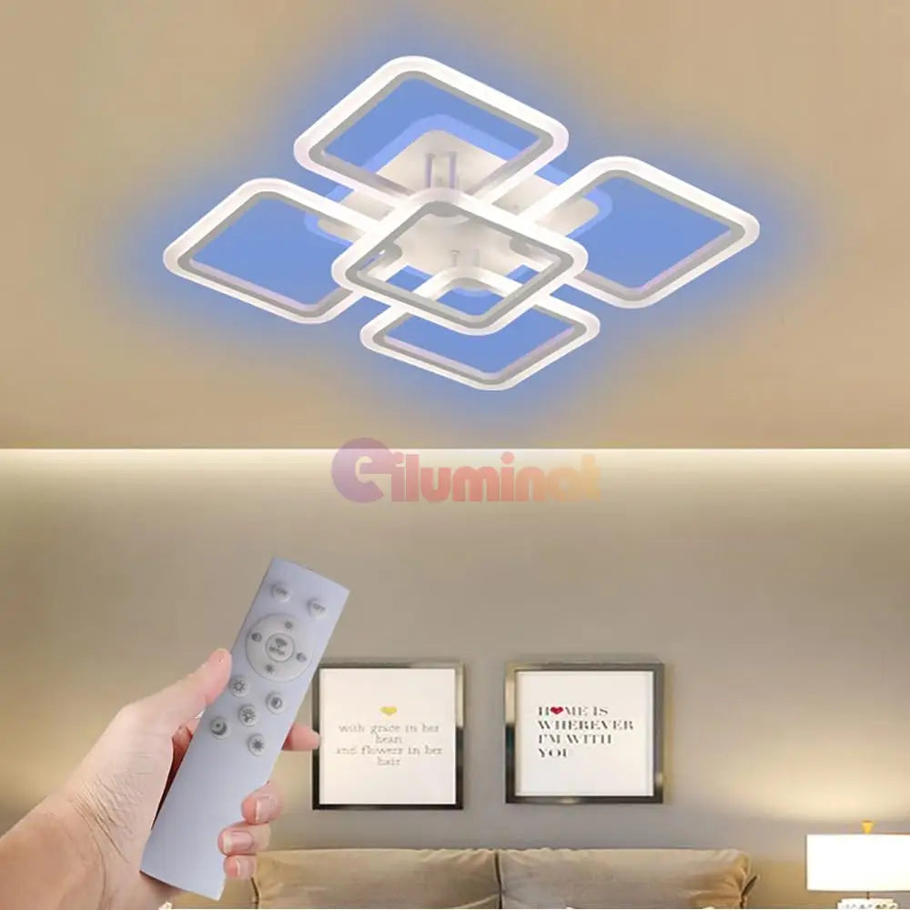 Lustra Led 188W Square 55Cm Rgb Telecomanda Echivalent 800W Lighting Fixtures