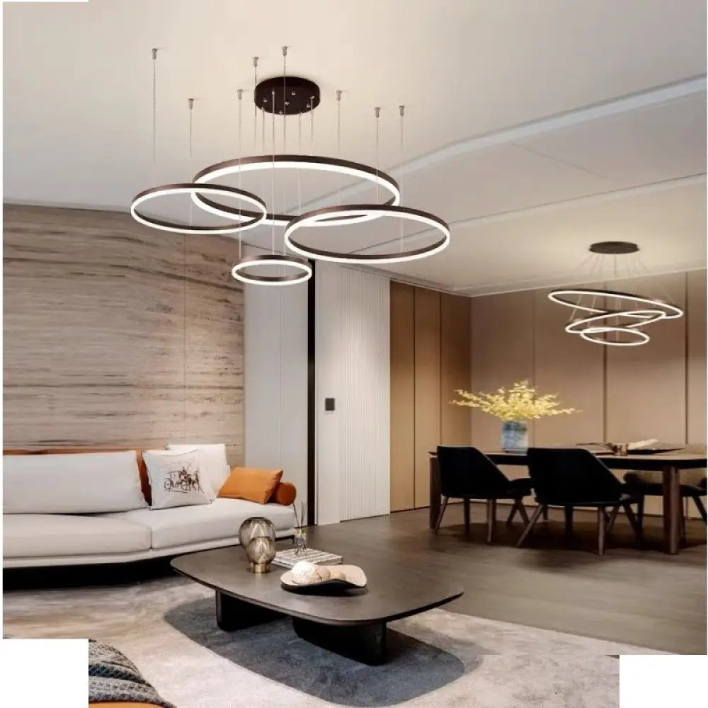 Lustra Led 204W Wonderland Brown 4 Segmente Mobile Telecomanda Chandeliers