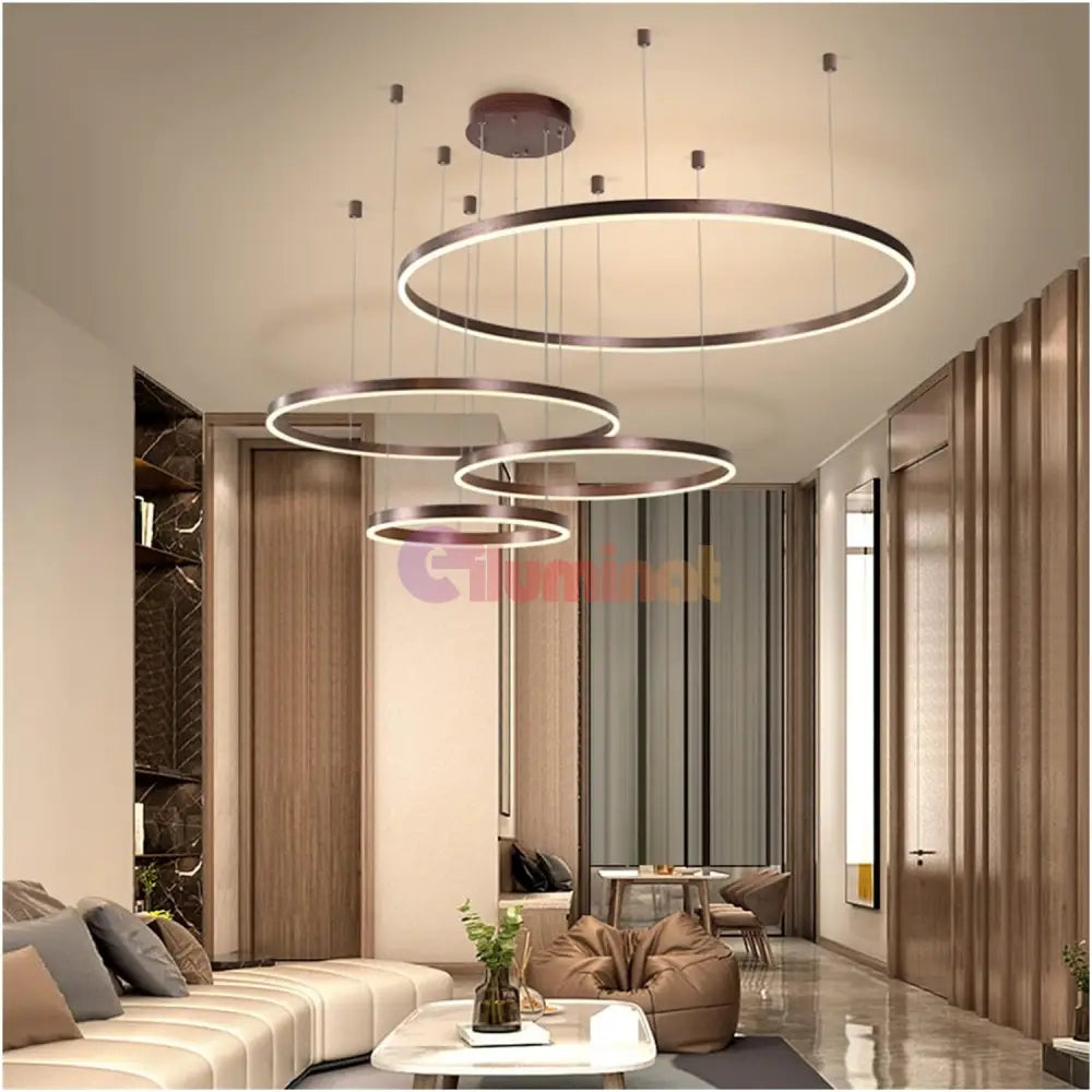 Lustra Led 204W Wonderland Brown 4 Segmente Mobile Telecomanda Chandeliers