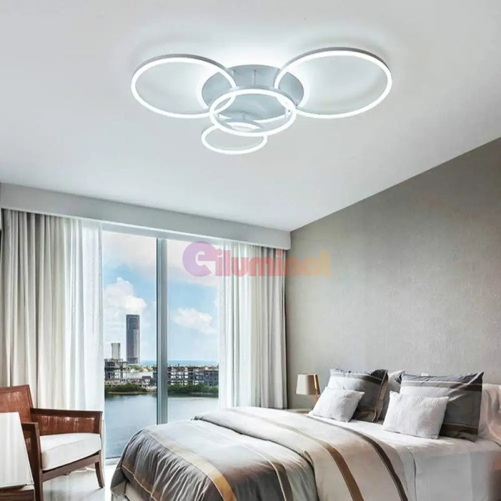 Lustra LED 234W CIRCLE White Luxury Echivalent 1200W Telecomanda CIRCLE DESIGN / ALBA / 98CM Lighting Fixtures