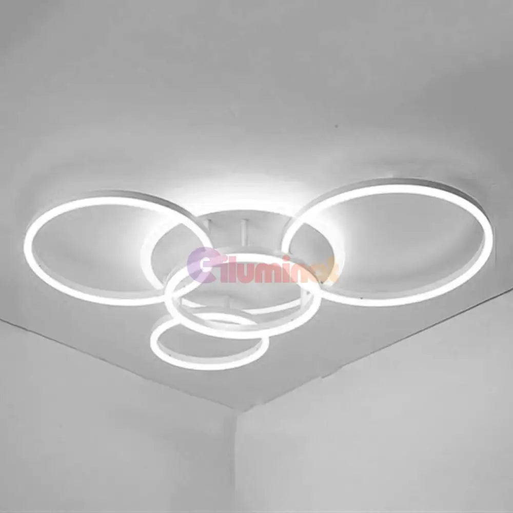 Lustra LED 234W CIRCLE White Luxury Echivalent 1200W Telecomanda CIRCLE DESIGN / ALBA / 98CM Lighting Fixtures