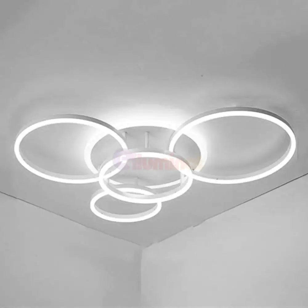 Lustra LED 234W CIRCLE White Luxury Echivalent 1200W Telecomanda CIRCLE DESIGN / ALBA / 98CM Lighting Fixtures