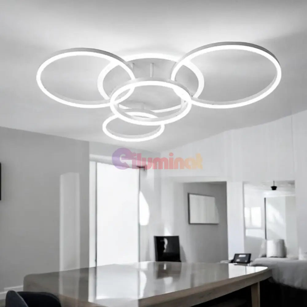 Lustra LED 234W CIRCLE White Luxury Echivalent 1200W Telecomanda CIRCLE DESIGN / ALBA / 98CM Lighting Fixtures