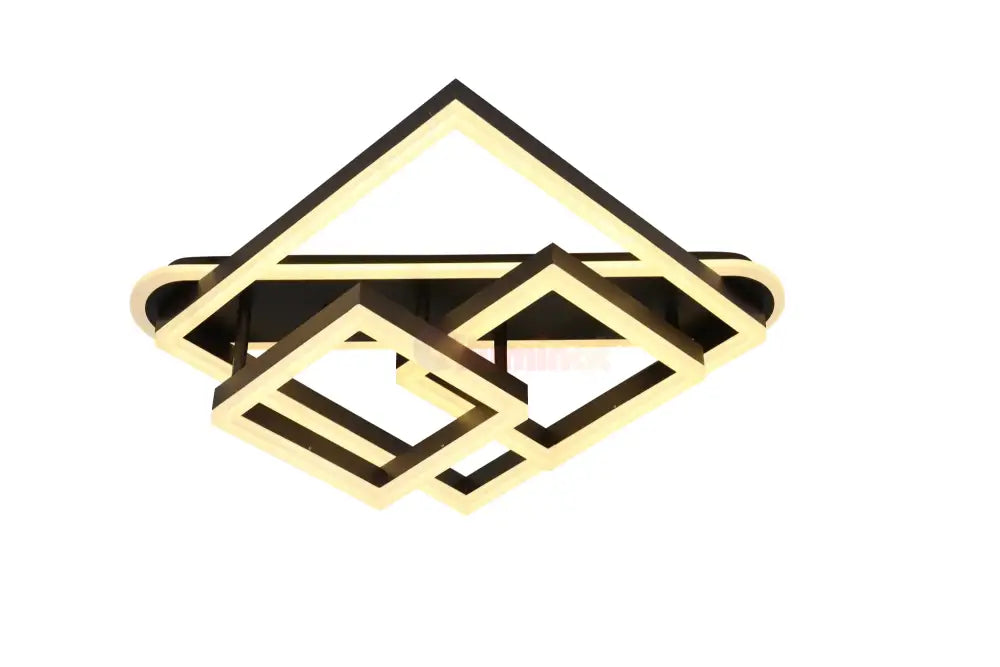 Lustra Led 240W Three Square Design Maro Telecomanda Lighting Fixtures