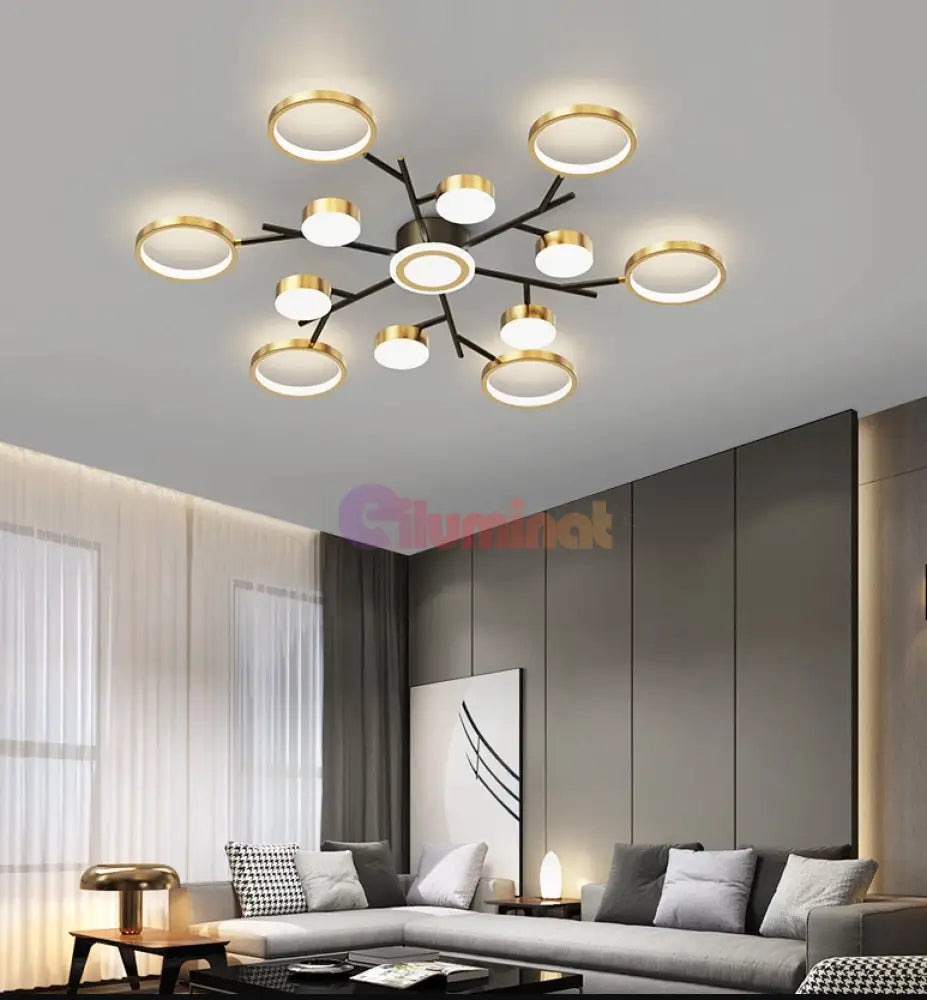 Lustra Led 246W Nordic Style Echivalent 1000W Telecomanda Ceiling Light Fixtures