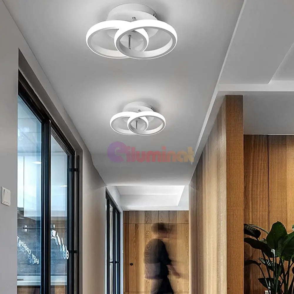 Lustra Led 28W Double Ring Alb Echivalent 150W Lighting Fixtures