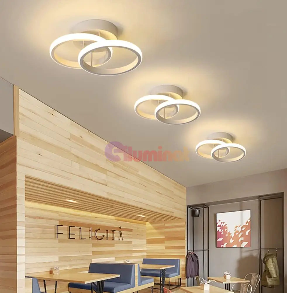 Lustra Led 28W Two Circle Echivalent 200W Lighting Fixtures