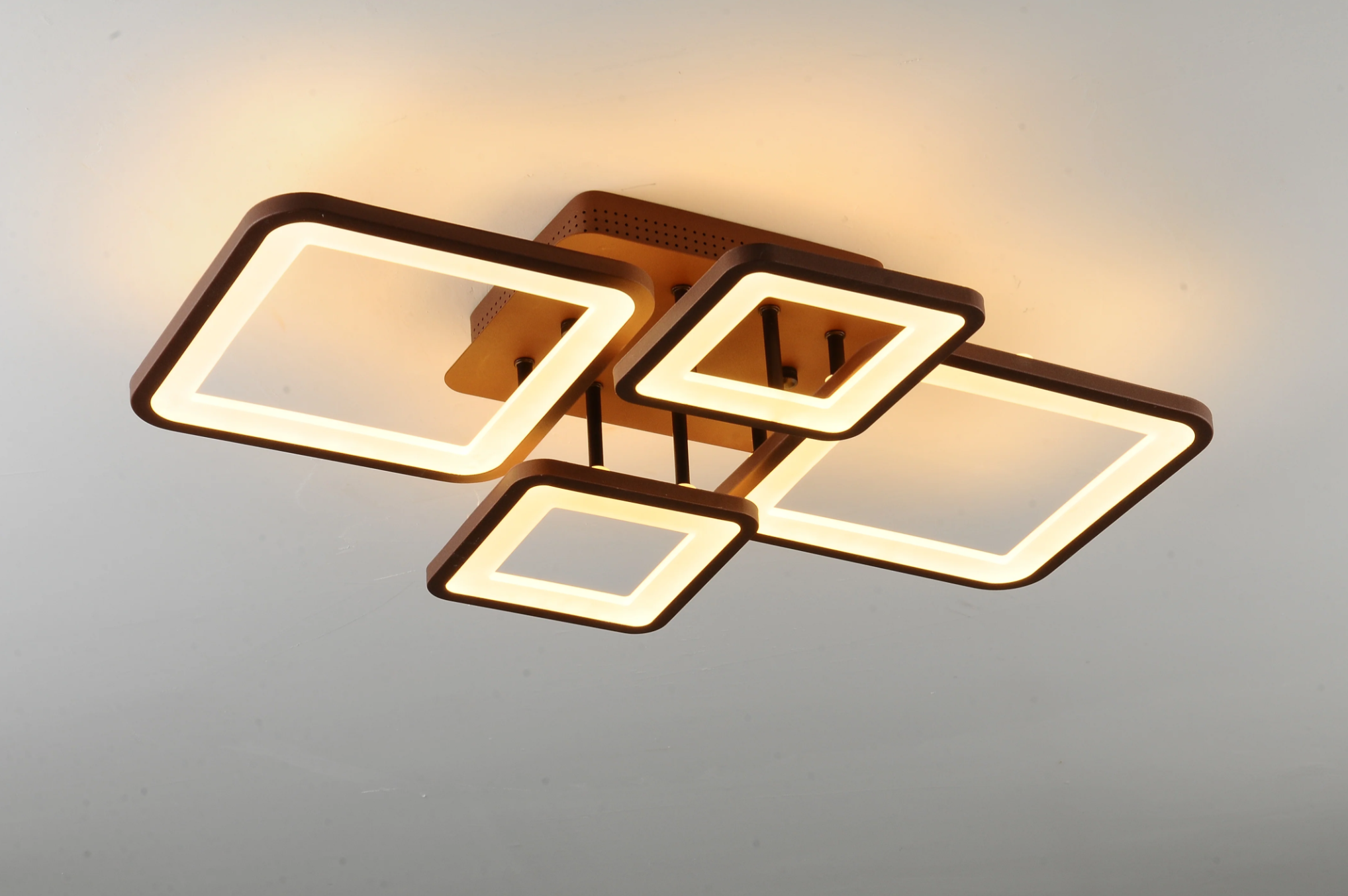 Lustra Led 2 + 2 Square Brown Telecomanda Echivalent 500W Lighting Fixtures