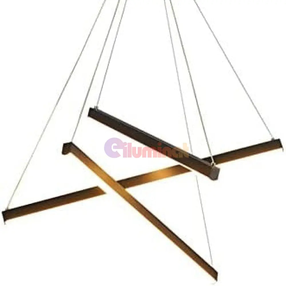 Lustra LED 3 Geometric BLACK LINES Suspendata Echivalent 400W NEAGRA / 60CM / SUSPENDATE Lighting Fixtures