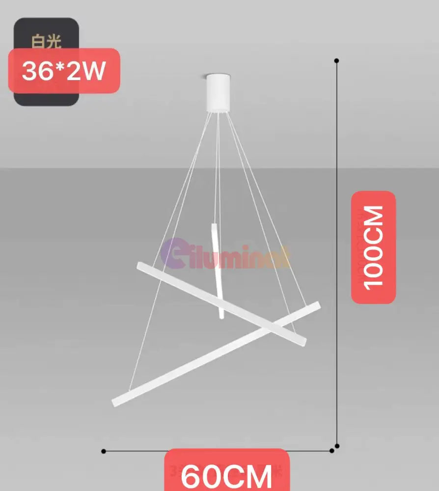 Lustra Led 3 Geometric Lines Suspendata Echivalent 400W Lighting Fixtures