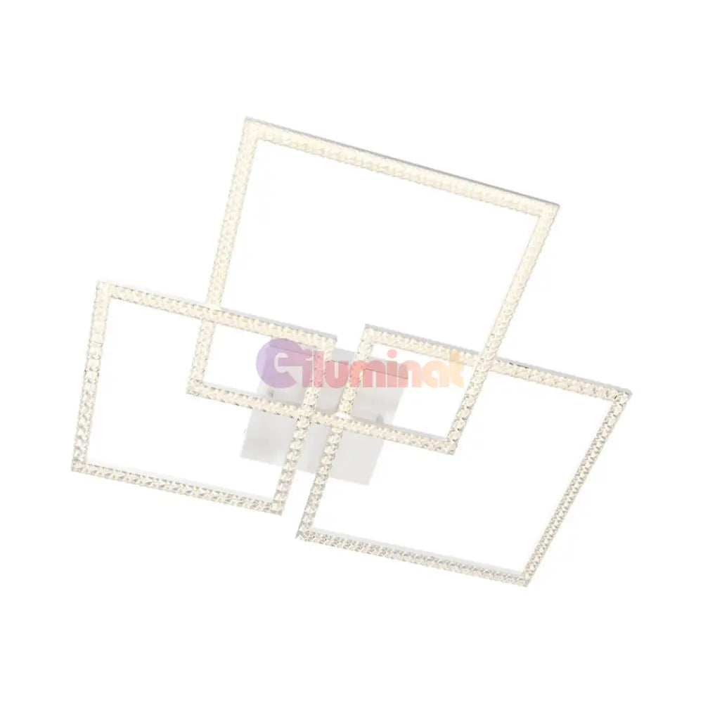 Lustra LED Aplicata Cristal White 80W 3IN1 ALBA / 75CM / CIRCLE DESIGN Lighting Fixtures