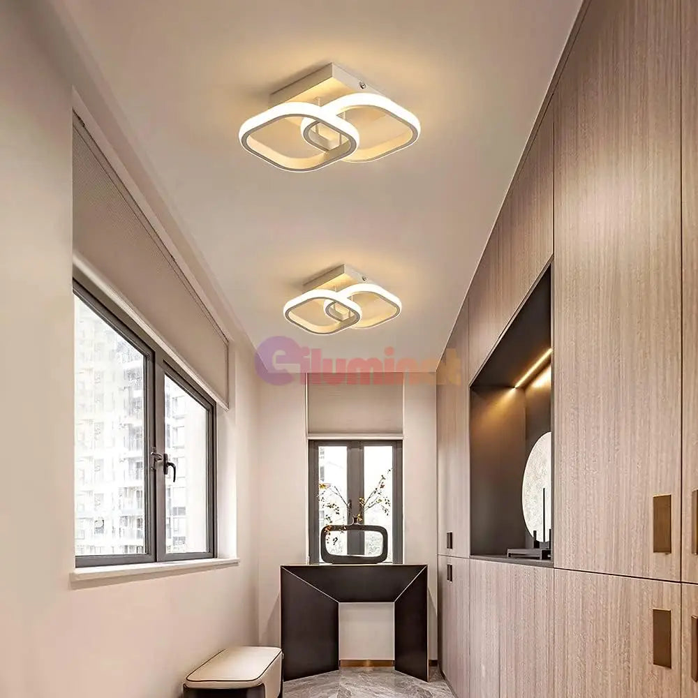 Lustra Led 32W Two Square Echivalent 200W Lighting Fixtures
