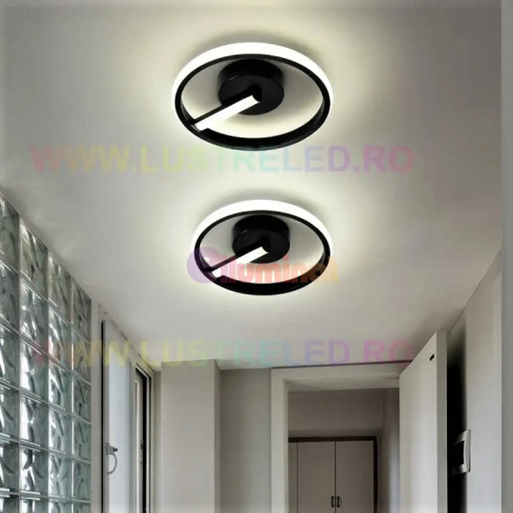 Lustra Led 32W Venus Round Black Echivalent 150W Lighting Fixtures