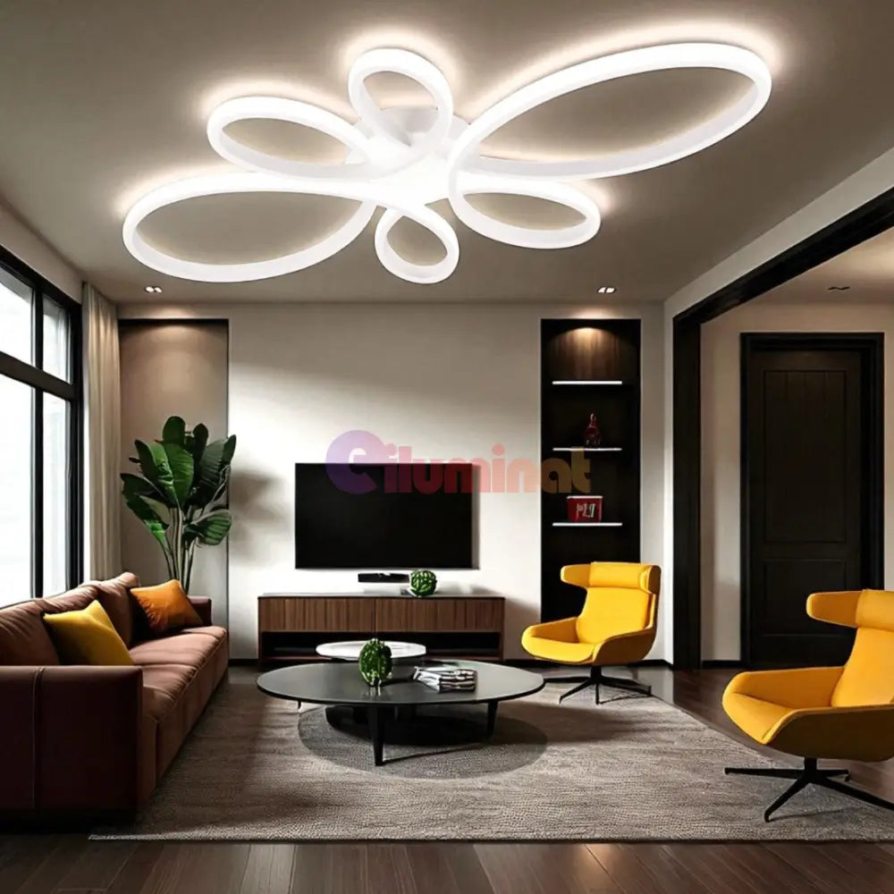 Lustra LED 32W White FLY ALBA / 83CM / MINIMALIST DESIGN Lighting Fixtures