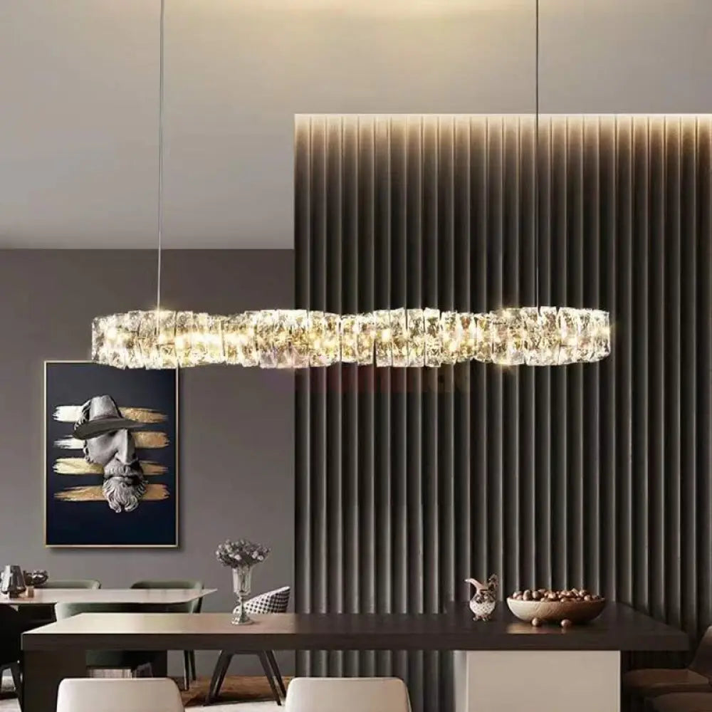Lustra Led 38W Cristal Wave Argintiu Telecomanda Chandeliers Crystal
