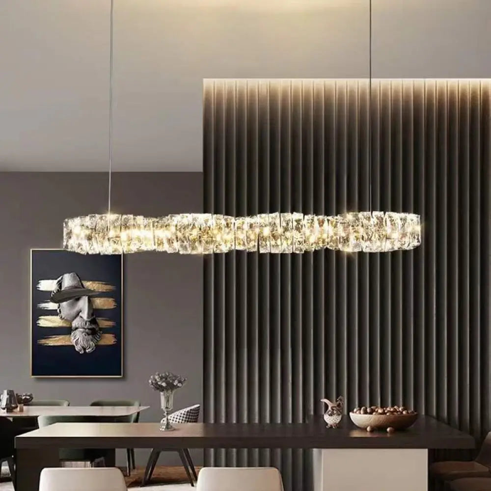 Lustra Led 38W Cristal Wave Argintiu Telecomanda Chandeliers Crystal