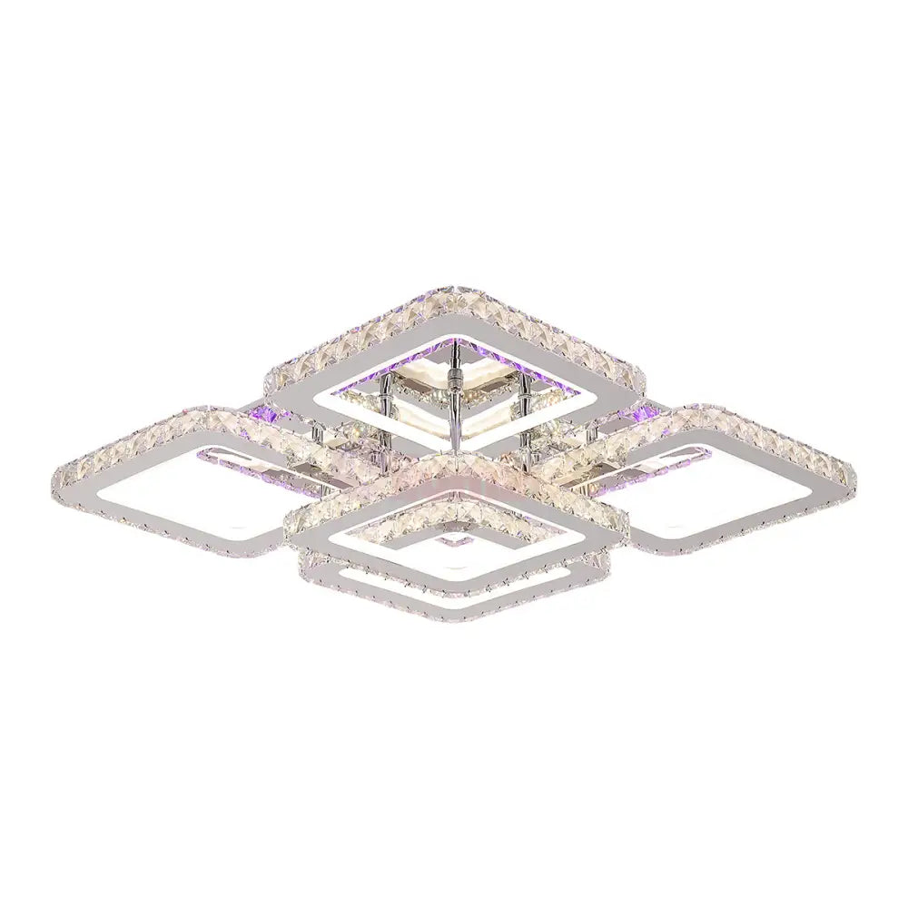 Lustra Led 226W 4 + 1 Square Rgb Cristal Telecomanda Lighting Fixtures