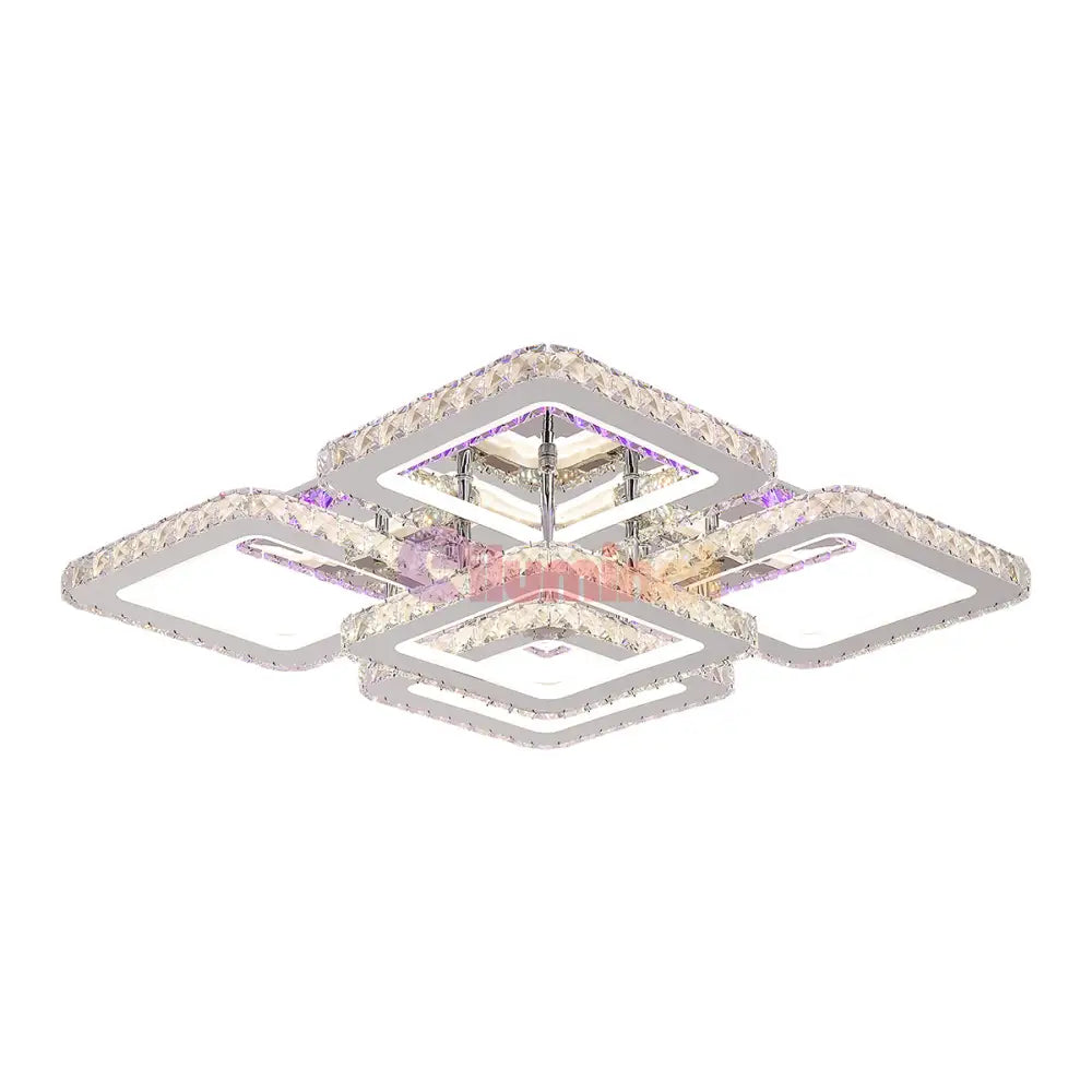 Lustra Led 226W 4 + 1 Square Rgb Cristal Telecomanda Lighting Fixtures