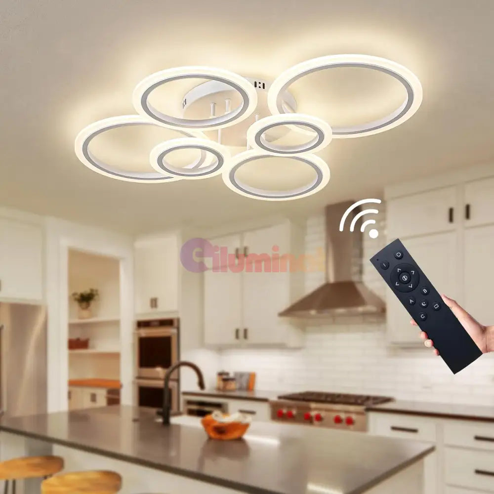Lustra Led 4 + 2 Circle Maxi Alb Smart Echivalent 600W Lighting Fixtures