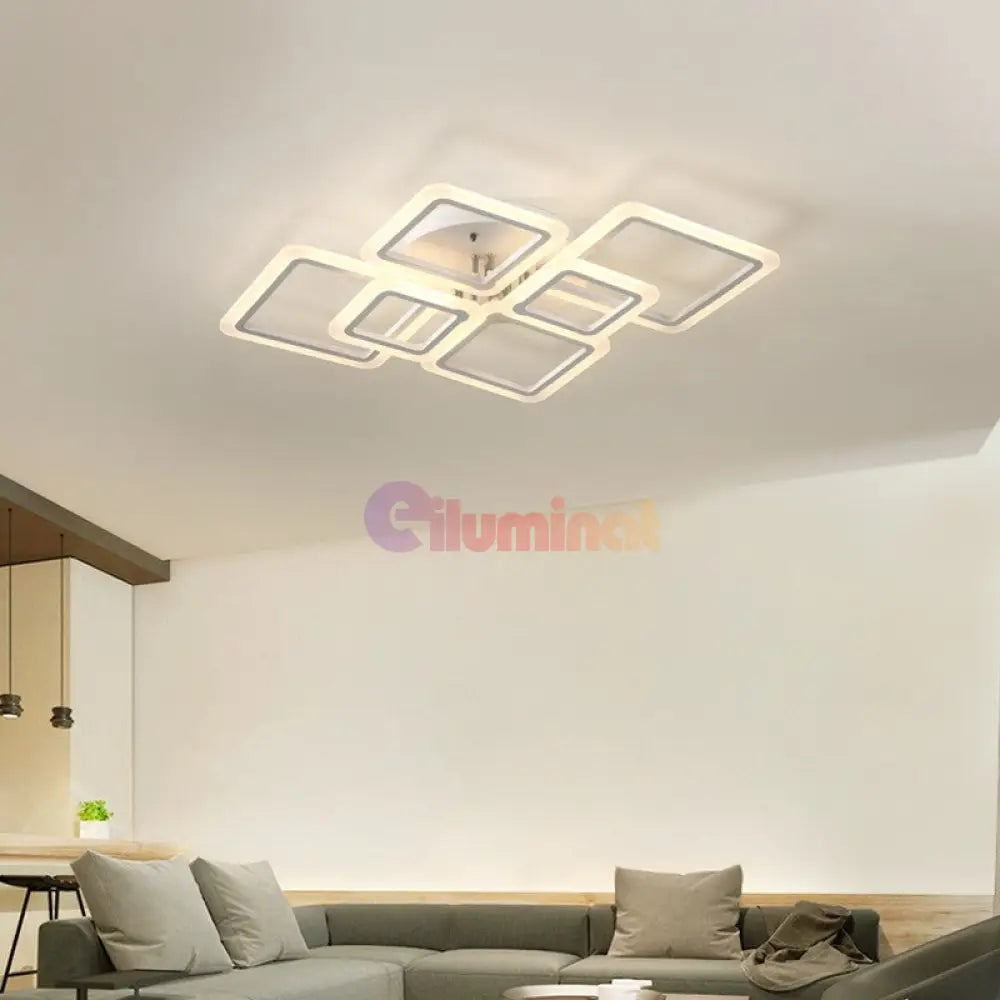Lustra Led 4 + 2 Diamond Maxi Design Telecomanda Echivalent 600W Lighting Fixtures