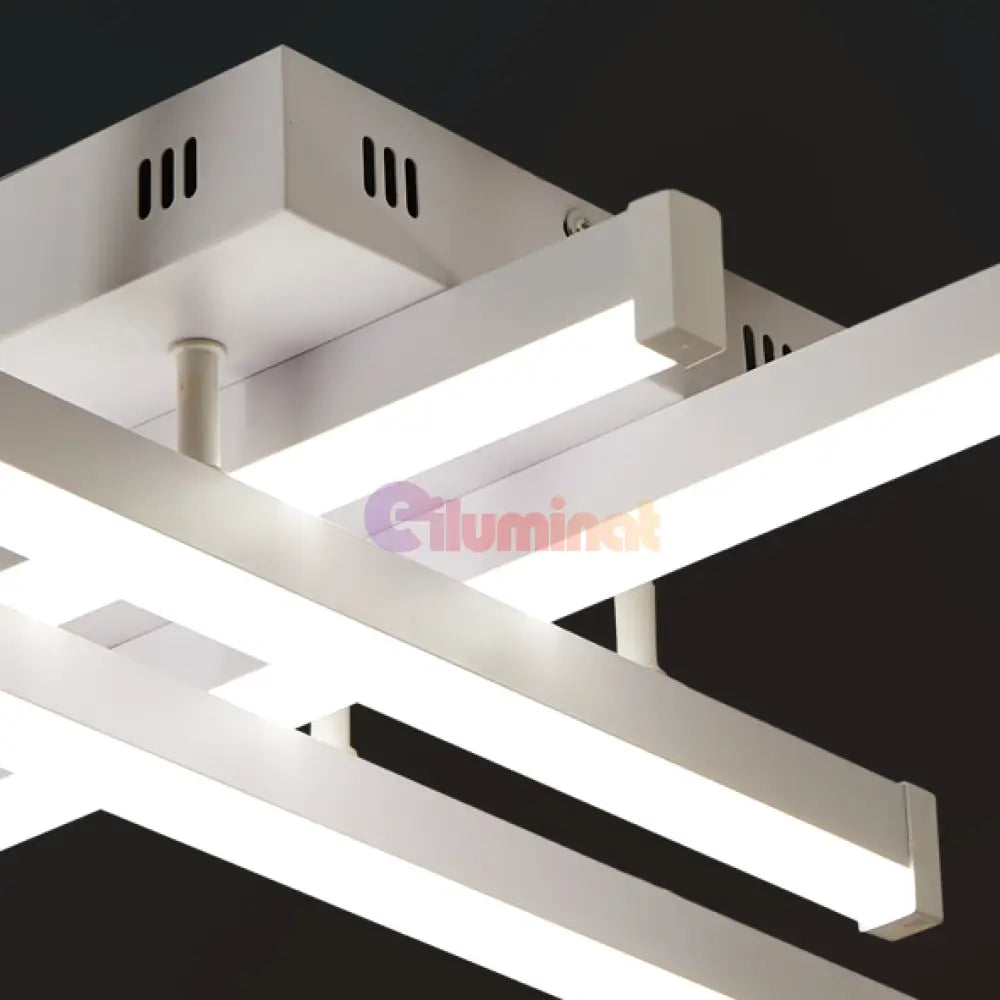 Lustra LED 4 LINES Design Alb Echivalent 400W Telecomanda ALBA / 65CM / MINIMALIST DESIGN Lighting Fixtures