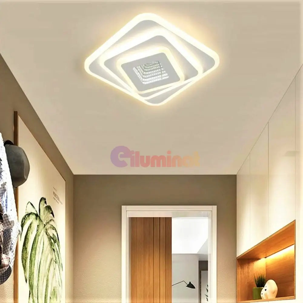 Lustra Led 40W Galaxy 3D Square Echivalent 200W Lighting Fixtures