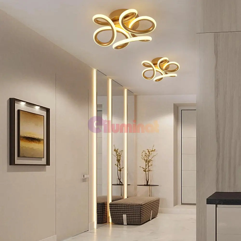 Lustra Led 48W Mariola Gold Echivalent 200W Lighting Fixtures