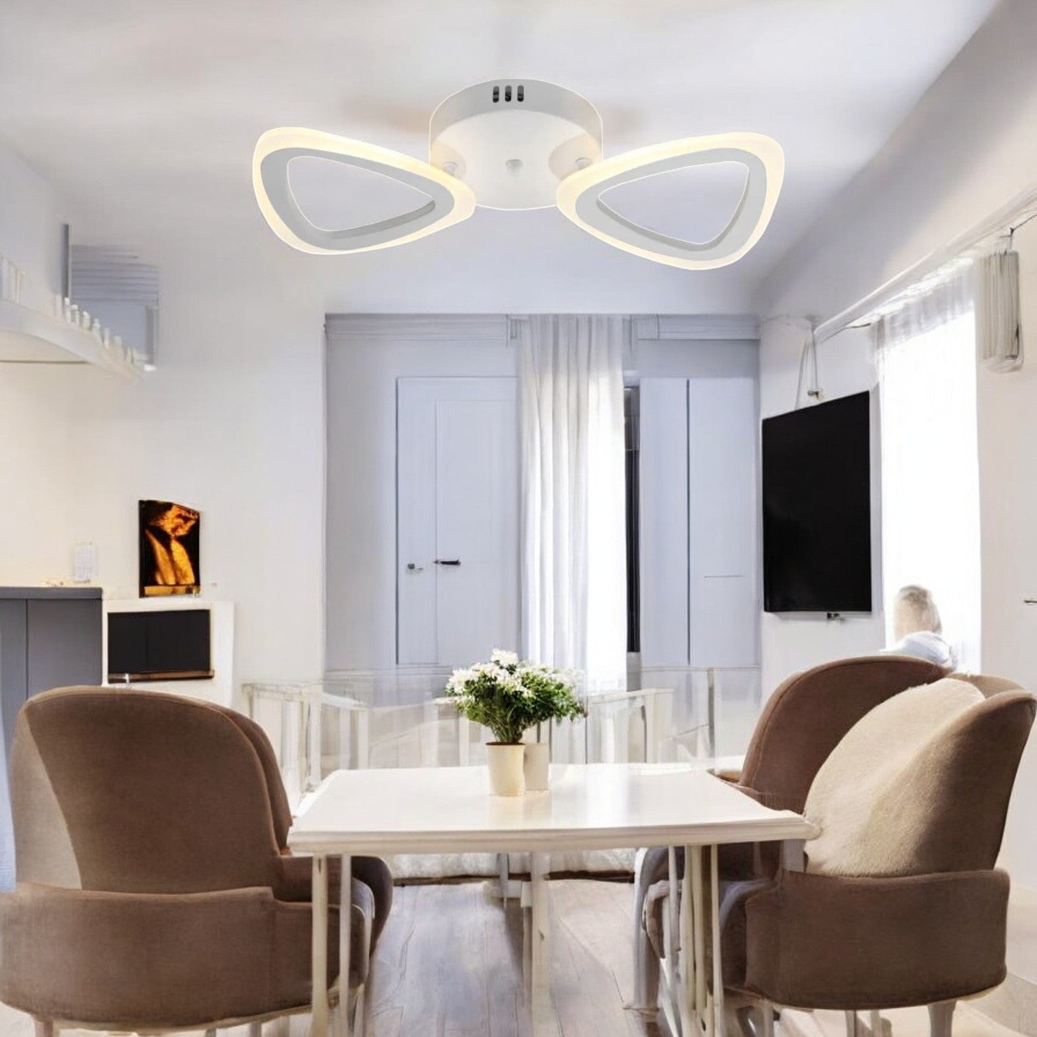 Lustra Led 24W Nolly Cu Telecomanda Echivalent 200W Lighting Fixtures