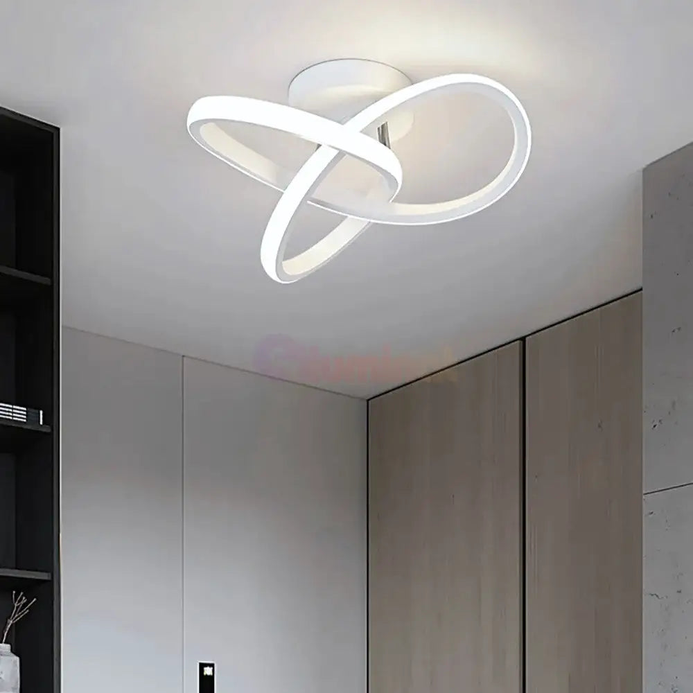 Lustra Led 48W Two Rings Alb Echivalent 200W Lighting Fixtures