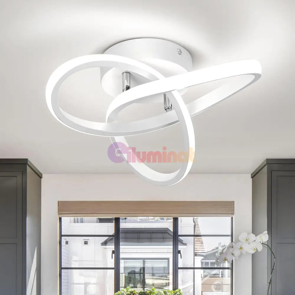 Lustra Led 48W Two Rings Alb Echivalent 200W Lighting Fixtures