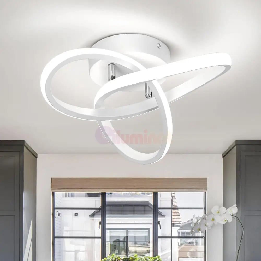 Lustra Led 48W Two Rings Alb Echivalent 200W Lighting Fixtures