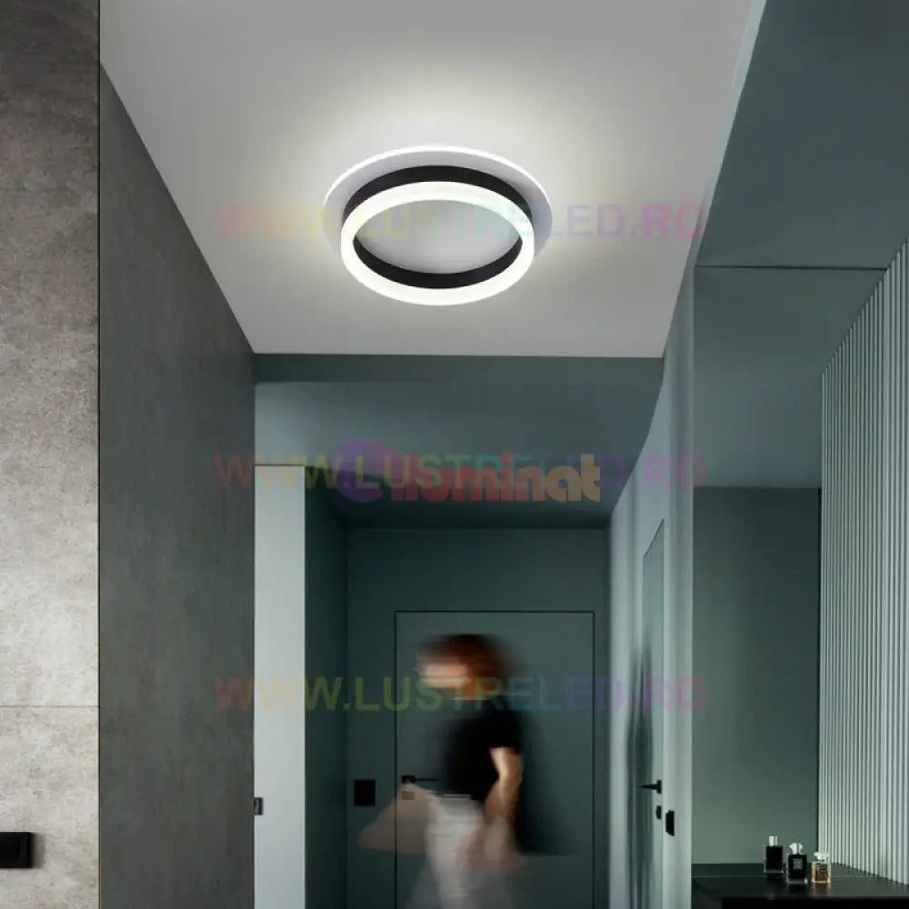 Lustra Led 50W Ring Black Echivalent 200W Lighting Fixtures